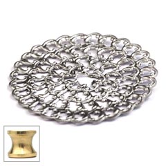 Cal Crystal [32BP-US3] Solid Brass Cabinet Knob Backplate - Ornate Round - Polished Brass Finish - 1 7/8&quot; Dia.