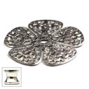 Cal Crystal [760BP-US14] Solid Brass Cabinet Knob Backplate - Flower Petals - Polished Nickel Finish - 1 3/4&quot; Dia.
