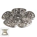 Cal Crystal [760BP-US15] Solid Brass Cabinet Knob Backplate - Flower Petals - Satin Nickel Finish - 1 3/4&quot; Dia.