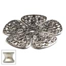 Cal Crystal [760BP-US15] Solid Brass Cabinet Knob Backplate - Flower Petals - Satin Nickel Finish - 1 3/4" Dia.