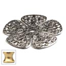 Cal Crystal [760BP-US3] Solid Brass Cabinet Knob Backplate - Flower Petals - Polished Brass Finish - 1 3/4&quot; Dia.