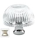 Cal Crystal [G248-US15] Crystal Cabinet Knob - Clear - Half Round - Satin Nickel Stem - 1 3/8" Dia.