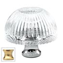 Cal Crystal [G248-US3] Crystal Cabinet Knob - Clear - Half Round - Polished Brass Stem - 1 3/8" Dia.