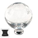 Cal Crystal [M1111-US10B] Crystal Cabinet Knob - Clear - Globe - Pineapple Etching - Oil Rubbed Bronze Stem - 1 3/8&quot; Dia.