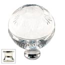 Cal Crystal [M1111-US14] Crystal Cabinet Knob - Clear - Globe - Pineapple Etching - Polished Nickel Stem - 1 3/8" Dia.