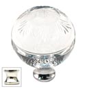 Cal Crystal [M1111-US14] Crystal Cabinet Knob - Clear - Globe - Pineapple Etching - Polished Nickel Stem - 1 3/8&quot; Dia.