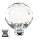 Cal Crystal [M1111-US15A] Crystal Cabinet Knob - Clear - Globe - Pineapple Etching - Pewter Stem - 1 3/8&quot; Dia.