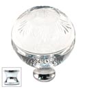 Cal Crystal [M1111-US26] Crystal Cabinet Knob - Clear - Globe - Pineapple Etching - Polished Chrome Stem - 1 3/8&quot; Dia.