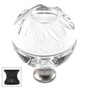 Cal Crystal [M1113-US10B] Crystal Cabinet Knob - Clear - Globe - Groove Etching - Oil Rubbed Bronze Stem - 1 3/8" Dia.