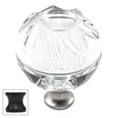 Cal Crystal [M1113-US10B] Crystal Cabinet Knob - Clear - Globe - Groove Etching - Oil Rubbed Bronze Stem - 1 3/8&quot; Dia.