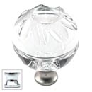 Cal Crystal [M1113-US26] Crystal Cabinet Knob - Clear - Globe - Groove Etching - Polished Chrome Stem - 1 3/8&quot; Dia.