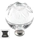 Cal Crystal [M1113-US5] Crystal Cabinet Knob - Clear - Globe - Groove Etching - Antique Brass Stem - 1 3/8&quot; Dia.