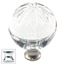 Cal Crystal [M1114-US26] Crystal Cabinet Knob - Clear - Globe - Raised Sunburst Etching - Polished Chrome Stem - 1 3/8" Dia.
