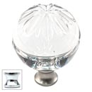 Cal Crystal [M1114-US26] Crystal Cabinet Knob - Clear - Globe - Raised Sunburst Etching - Polished Chrome Stem - 1 3/8&quot; Dia.