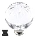 Cal Crystal [M1115-US10B] Crystal Cabinet Knob - Clear - Globe - Sunburst Etching - Oil Rubbed Bronze Stem - 1 3/8&quot; Dia.