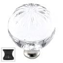 Cal Crystal [M1115-US10B] Crystal Cabinet Knob - Clear - Globe - Sunburst Etching - Oil Rubbed Bronze Stem - 1 3/8" Dia.