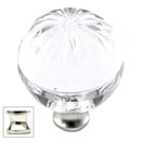 Cal Crystal [M1115-US14] Crystal Cabinet Knob - Clear - Globe - Sunburst Etching - Polished Nickel Stem - 1 3/8&quot; Dia.