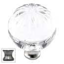 Cal Crystal [M1115-US15A] Crystal Cabinet Knob - Clear - Globe - Sunburst Etching - Pewter Stem - 1 3/8" Dia.