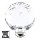 Cal Crystal [M1115-US15A] Crystal Cabinet Knob - Clear - Globe - Sunburst Etching - Pewter Stem - 1 3/8&quot; Dia.