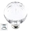 Cal Crystal [M1115-US26] Crystal Cabinet Knob - Clear - Globe - Sunburst Etching - Polished Chrome Stem - 1 3/8&quot; Dia.