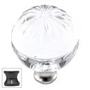 Cal Crystal [M1115-US5] Crystal Cabinet Knob - Clear - Globe - Sunburst Etching - Antique Brass Stem - 1 3/8" Dia.