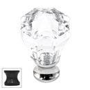 Cal Crystal [M13-23-US10B] Crystal Cabinet Knob - Clear - Octagonal - Small - Oil Rubbed Bronze Stem - 7/8" Dia.