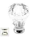 Cal Crystal [M13-23-US14] Crystal Cabinet Knob - Clear - Octagonal - Small - Polished Nickel Stem - 7/8" Dia.