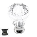 Cal Crystal [M13-23-US5] Crystal Cabinet Knob - Clear - Octagonal - Small - Antique Brass Stem - 7/8&quot; Dia.