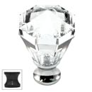Cal Crystal [M13-27-US10B] Crystal Cabinet Knob - Clear - Octagonal - Medium - Oil Rubbed Bronze Stem - 1 1/16&quot; Dia.