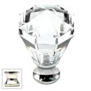 Cal Crystal [M13-27-US14] Crystal Cabinet Knob - Clear - Octagonal - Medium - Polished Nickel Stem - 1 1/16" Dia.