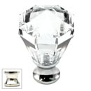 Cal Crystal [M13-27-US14] Crystal Cabinet Knob - Clear - Octagonal - Medium - Polished Nickel Stem - 1 1/16&quot; Dia.