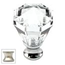 Cal Crystal [M13-27-US15] Crystal Cabinet Knob - Clear - Octagonal - Medium - Satin Nickel Stem - 1 1/16" Dia.