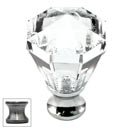 Cal Crystal [M13-27-US15A] Crystal Cabinet Knob - Clear - Octagonal - Medium - Pewter Stem - 1 1/16" Dia.