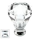 Cal Crystal [M13-27-US26] Crystal Cabinet Knob - Clear - Octagonal - Medium - Polished Chrome Stem - 1 1/16" Dia.