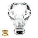 Cal Crystal [M13-27-US3] Crystal Cabinet Knob - Clear - Octagonal - Medium - Polished Brass Stem - 1 1/16&quot; Dia.