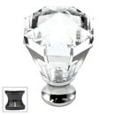 Cal Crystal [M13-27-US5] Crystal Cabinet Knob - Clear - Octagonal - Medium - Antique Brass Stem - 1 1/16&quot; Dia.
