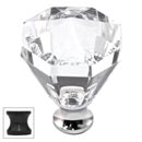 Cal Crystal [M13-32-US10B] Crystal Cabinet Knob - Clear - Octagonal - Large - Oil Rubbed Bronze Stem - 1 1/4" Dia.