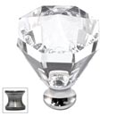 Cal Crystal [M13-32-US15A] Crystal Cabinet Knob - Clear - Octagonal - Large - Pewter Stem - 1 1/4" Dia.