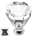 Cal Crystal [M13-32-US5] Crystal Cabinet Knob - Clear - Octagonal - Large - Antique Brass Stem - 1 1/4" Dia.