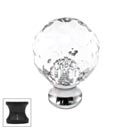 Cal Crystal [M25-US10B] Crystal Cabinet Knob - Clear - Cut Globe - Small - Oil Rubbed Bronze Stem - 1&quot; Dia.