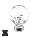 Cal Crystal [M25-US10B] Crystal Cabinet Knob - Clear - Cut Globe - Small - Oil Rubbed Bronze Stem - 1" Dia.