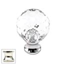 Cal Crystal [M25-US14] Crystal Cabinet Knob - Clear - Cut Globe - Small - Polished Nickel Stem - 1&quot; Dia.