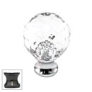 Cal Crystal [M25-US5] Crystal Cabinet Knob - Clear - Cut Globe - Small - Antique Brass Stem - 1" Dia.