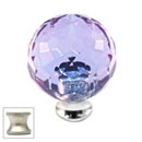 Cal Crystal [M30-ALEX-US15] Crystal Cabinet Knob - Alexandrite - Cut Globe - Medium - Satin Nickel Stem - 1 3/16&quot; Dia.