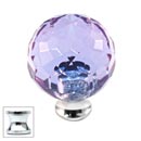 Cal Crystal [M30-ALEX-US26] Crystal Cabinet Knob - Alexandrite - Cut Globe - Medium - Polished Chrome Stem - 1 3/16" Dia.