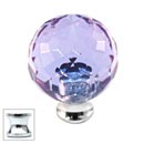 Cal Crystal [M30-ALEX-US26] Crystal Cabinet Knob - Alexandrite - Cut Globe - Medium - Polished Chrome Stem - 1 3/16&quot; Dia.