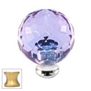 Cal Crystal [M30-ALEX-US4] Crystal Cabinet Knob - Alexandrite - Cut Globe - Medium - Satin Brass Stem - 1 3/16" Dia.