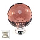 Cal Crystal [M30-AMETHYST-US15] Crystal Cabinet Knob - Amethyst - Cut Globe - Medium - Satin Nickel Stem - 1 3/16&quot; Dia.