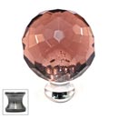 Cal Crystal [M30-AMETHYST-US15A] Crystal Cabinet Knob - Amethyst - Cut Globe - Medium - Pewter Stem - 1 3/16" Dia.