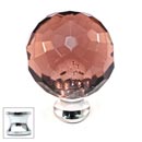 Cal Crystal [M30-AMETHYST-US26] Crystal Cabinet Knob - Amethyst - Cut Globe - Medium - Polished Chrome Stem - 1 3/16&quot; Dia.